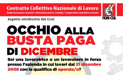 Ccnl. Occhio alla busta paga di dicembre [volantino]