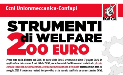 Ccnl Unionmeccanica Confapi. 200 euro: Strumenti di welfare